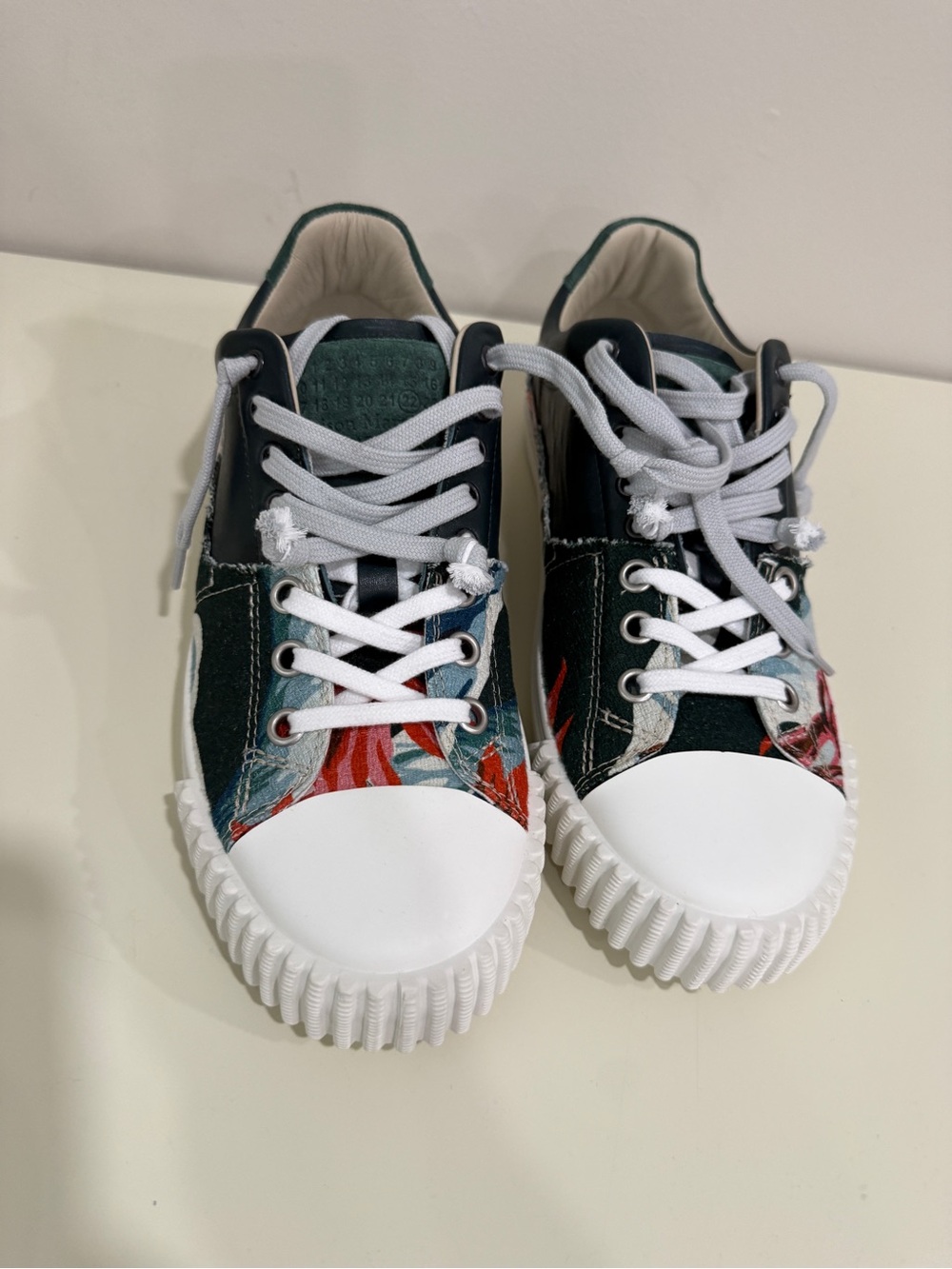 Maison Margiela New Evolution Low Distressed Patchwork Teal Green Sneaker